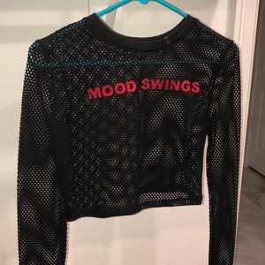 Mesh crop long sleeve